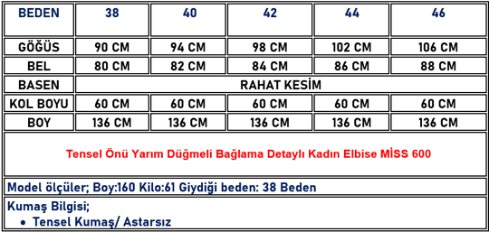 Tensel Önü Yarım Düğmeli Bağlama Detaylı Kadın Elbise Kahverengi